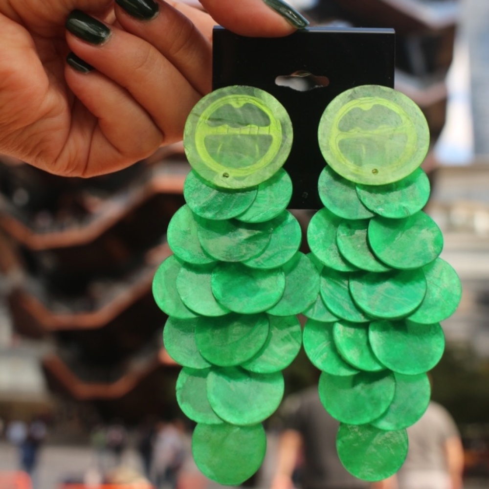 Natural Shell Tassel Chandelier Dangling earrings